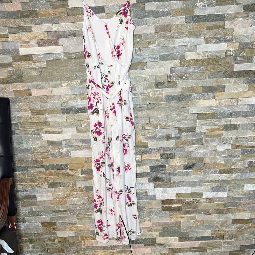 Dynamite White Floral Jumpsuit